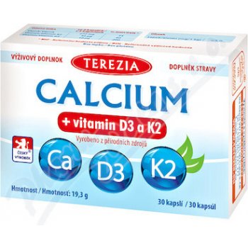 Terezia Calcium+vitamin D3 a K2 30 kapslí