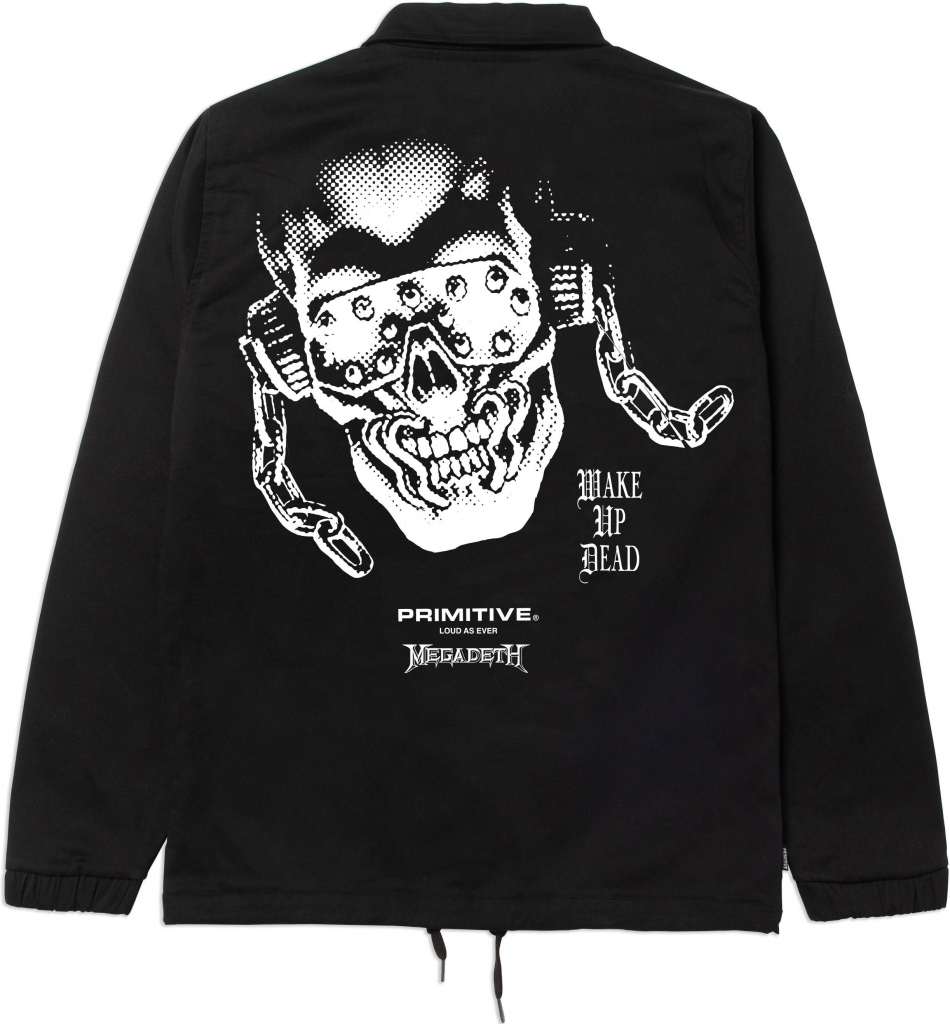 Primitive Megadeth Rattlehead Coach Jacket Black