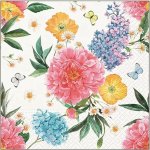 Anděl Papírové ubrousky třívrstvé barevné květy 33x33cm – Sleviste.cz