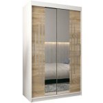 DobreSny York1 se zrcadlem 120 x 200 cm bílá / dub sonoma – Zboží Dáma