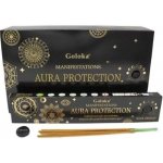 Goloka Vonné tyčinky Manifestations Aura Protection Gemstone Ochrana aury s černým obsidiánem 10 ks – Sleviste.cz