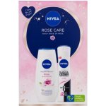 Nivea Rose Care dárková kazeta sprchový gel Rose & Almond Oil 250 ml + antiperspirant Black & White Invisible Clear 150 ml – Zbozi.Blesk.cz