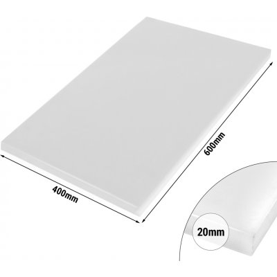 G.Gastro Prkénko na krájení - EN 600x400 - Tloušťka: 20 mm - HACCP vyhovuje - Polyetylen (PE) - bílá - vhodné do myčky - D9777845 – Zboží Dáma