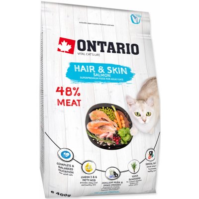 Ontario Cat Fresh Meat Hair & Skin Salmon 400 g – Hledejceny.cz