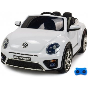 Daimex elektrické autíčko Volkswagen Beetle Dune s FM rádiem USB bluetooth lakování bílá