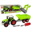 Auta, bagry, technika LEANToys Dětský traktor s přívěsem na demontáž zelený