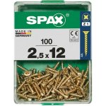 Spax Uni vrut zápust.hlava PZ/Z1, S-CUT plný závit, Yellox, 2,5 x 12 mm, 100 ks – Hledejceny.cz