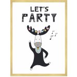 Let's party Birthday Plakát 40X50 cm + zlatý rám