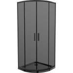 MEXEN/S - Rio sprchový kout čtvrtkruh 90x90, grafit, černá + černá vanička se sifonem 863-090-090-70-40-4170B – Sleviste.cz
