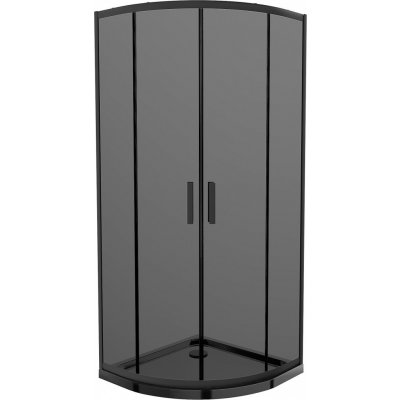 MEXEN/S - Rio sprchový kout čtvrtkruh 90x90, grafit, černá + černá vanička se sifonem 863-090-090-70-40-4170B – Sleviste.cz