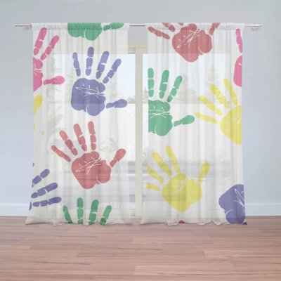 Záclony Barevné otisky: 2 ks - 150x250 cm - Sablio – Hledejceny.cz