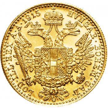 Münze Österreich Zlatá mince 1 Dukát Františka Josefa I. 1915 Novoražba 3,49 g