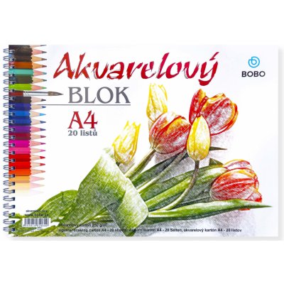 Bobo sešit Akvarelový blok A4 čistý 20 listů – Sleviste.cz
