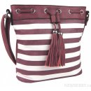 pruhovaná crossbody kabelka H0468 Červeno-bílá