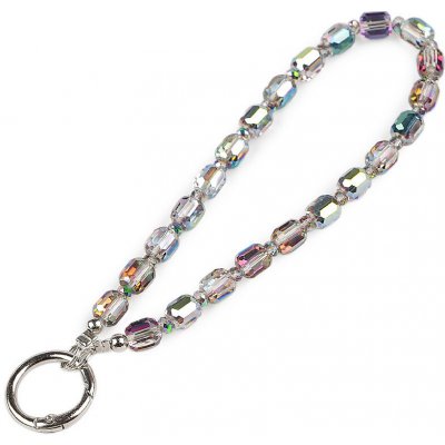 Prima-obchod Přívěsek na mobil ze skleněných korálků s plastovou vložkou, barva 1 crystal AB – Hledejceny.cz