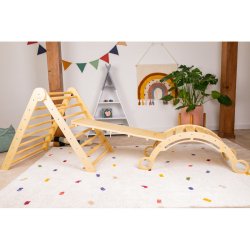 Joybex Lezecký set piklerův trojúhelník "M" s montessori houpačkou PTS-004