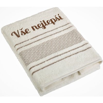 Bellatex ručník S VÝŠIVKOU VŠE NEJLEPŠÍ krémový 50 x 100 cm – Zboží Dáma