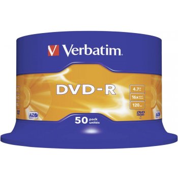 Verbatim DVD-R 4,7GB 16x, Advanced AZO, cakebox, 50ks (43548)