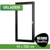 Venkovní dveře SKLADOVÁ-OKNA REHAU Smartline+ Bílá dovnitř / Šedá antracit ven 95 x 208 cm levé