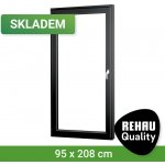 SKLADOVÁ-OKNA REHAU Smartline+ Bílá dovnitř / Šedá antracit ven levé 95 x 208 cm – Hledejceny.cz