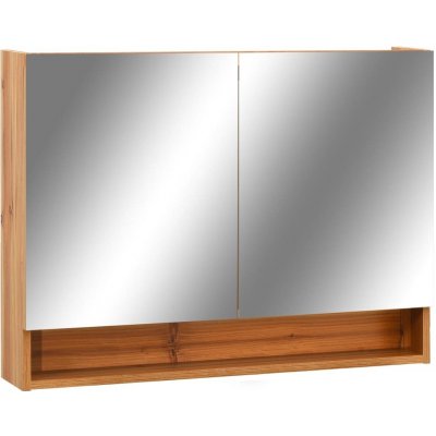 vidaXL LED zrcadlová skříňka do koupelny dub 80x15x60 cm MDF