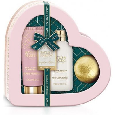 BAYLIS & HARDING Sada péče o tělo Jojoba, Vanilla & Almond Tělové mléko 200 ml Sprchový krém 300 ml Šumivý balistik 140 g – Zboží Mobilmania