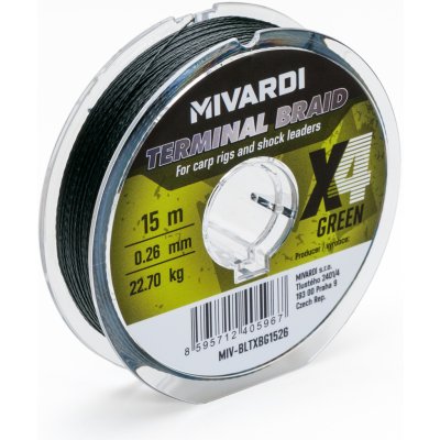 Mivardi Šňůra Terminal X4 braid green 15m - 0,14mm – Hledejceny.cz