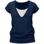 Jožánek kojící tričko Karla krátký rukáv jeans modrá – Zboží Mobilmania