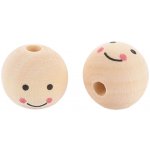 Pro Háčkování Dřevěný korálek obličej Ø 25 mm Počet: 5 ks – Hledejceny.cz
