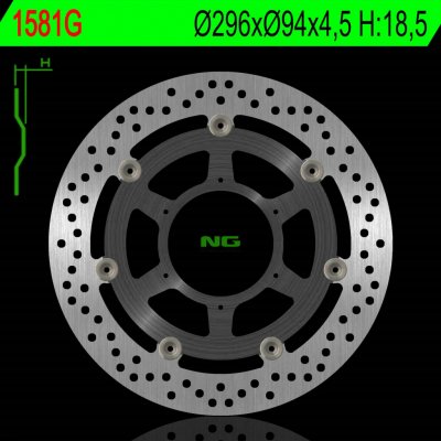 NG přední brzdový kotouč HONDA CBF 600 ABS 08-11, CBF 1000 ABS 06-16, CBR 250 ABS 11-16, CBR 300R ABS 14-20 (296X94X4,5) (prostředek hliníkový) - nahrazuje NG1149 | Zboží Auto