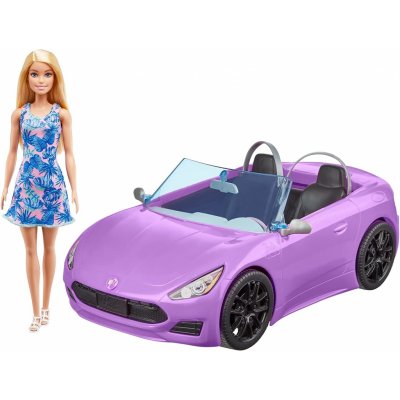 Barbie a její fialový auto kabriolet