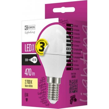 Emos LED žárovka Classic Mini Globe 6W E14 Teplá bílá