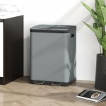 Homcom Odpadkový koš 2 x 30 L šedý – Zbozi.Blesk.cz