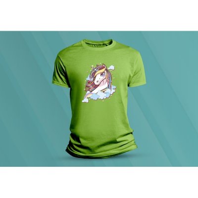 Sandratex dětské bavlněné tričko Jednorožec. lime