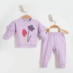 Tepláková souprava Flowers fialová Dětské oblečení
