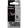 Barvící pásky Páska do tiskárny štítků Casio XR-9SR1 9mm černý tisk/stříbrný podklad