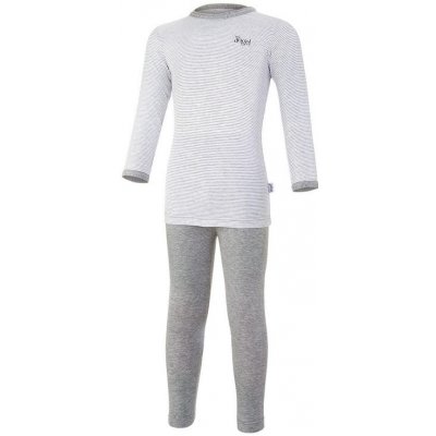 Little Angel Pyžamo DR Outlast® pruh bílošedý melír šedý melír – Zboží Dáma