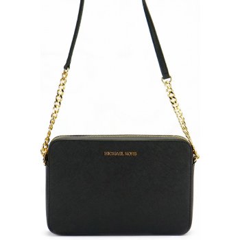 Michael Kors kabelka kožená Jet Set Large Saffiano leather crossbody black