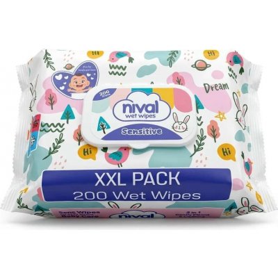 Nival Baby Sensitive dětské vlhčené ubrousky XXL 200 ks – Hledejceny.cz