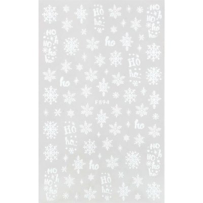 BIO NAILS Nálepka Vánoce F894 bílá – Zboží Mobilmania