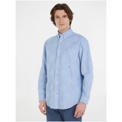 Tommy Hilfiger Premium Oxford pánská vzorovaná košile světle modrá