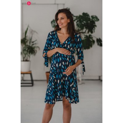 Těhotenské kojící šaty Two Ways Midi Dress Navy Blue