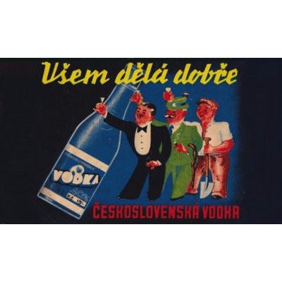 Plechová retro cedule / plakát - Československá vodka Provedení:: Plechová cedule A4 cca 30 x 20 cm – Zboží Mobilmania