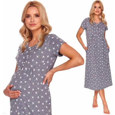 Doctor nap dámská těhotenská noční košile TM 4119 šedá vzor – Zboží Dáma