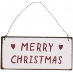 Ib Laursen Závěsná plechová cedulka Merry Christmas, červená barva, kov – Zbozi.Blesk.cz