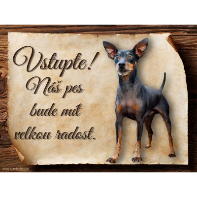 Sport hobby Cedulka Trpasličí pinč Vstupte CP952 15 x 11 cm – Zboží Dáma