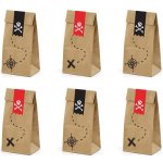 PartyDeco PartyDeco Papírové sáčky na sladkosti - Piráti 6 ks – Zboží Dáma