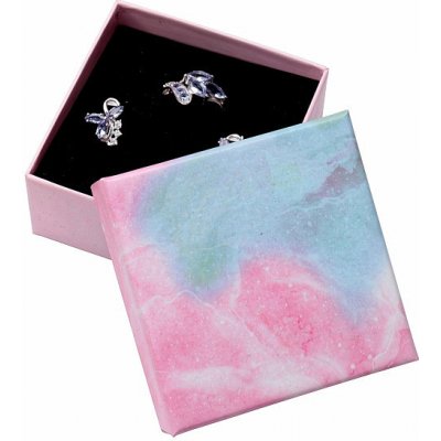 Nefertitis Papírová dárková krabička růžovomodrá na prsteny 5,2 x 5,2 x 3,2 cm NF27067 – Zboží Dáma