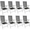 Zahradní židle a křeslo tectake 404365 8 zahradní židle hliníkové - černá/stříbrná