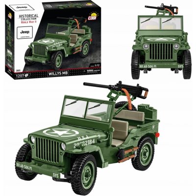 COBI 2805 World War II Americký ozbrojený terénní automobil Jeep Willys MB – Zboží Dáma